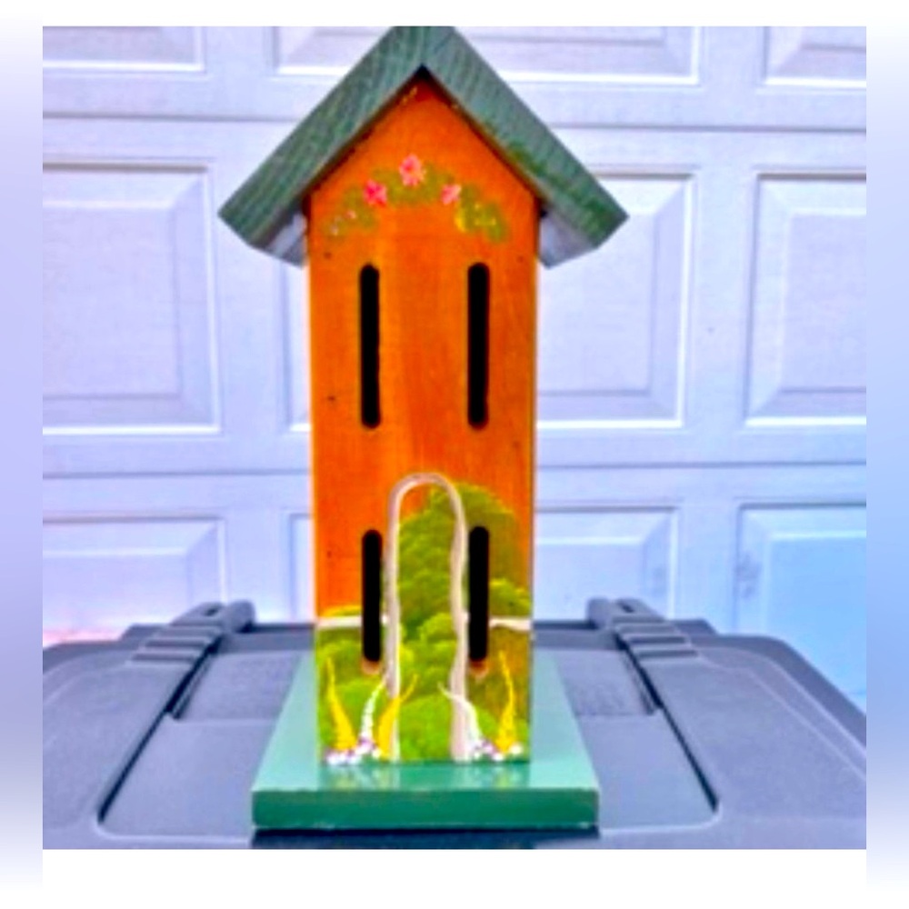 NEW…Hand-Crafted Butterfly Cottage, 14”(H) x 3.5”(W) x 3.5”(D), Beautiful Accent